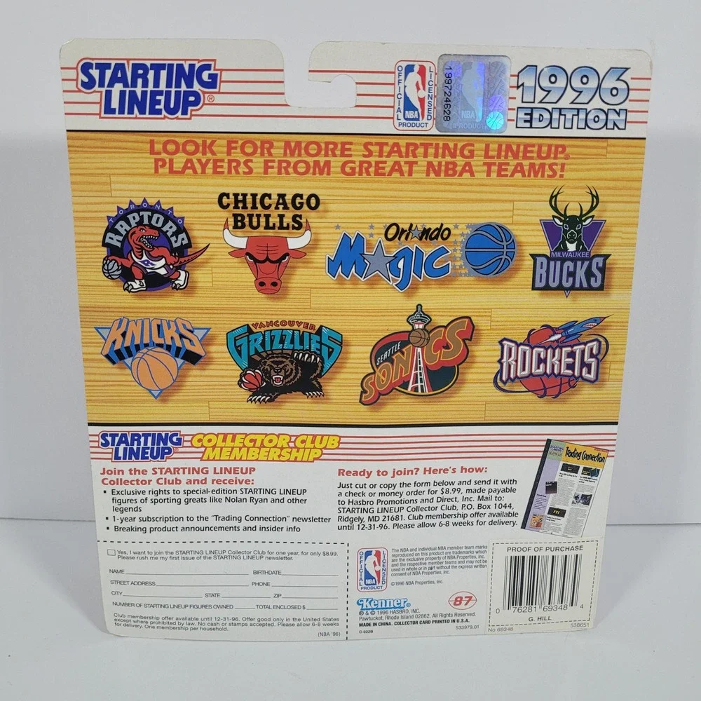 Grant Hill 1996 Starting Lineup Extended Series Ft Wayne Figure SkyBox Card New